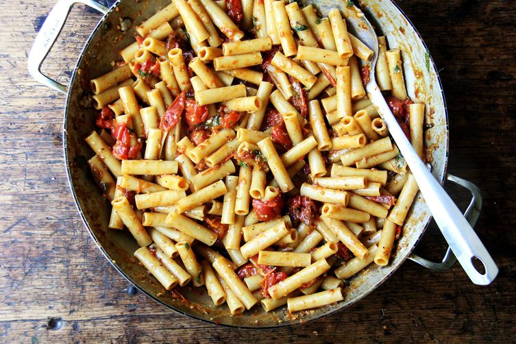 One-Pan Skillet-Baked Ziti with Burst Tomato Sauce