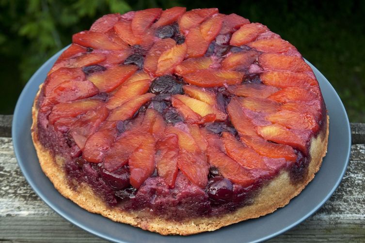 Peach-Cherry Almond Torte