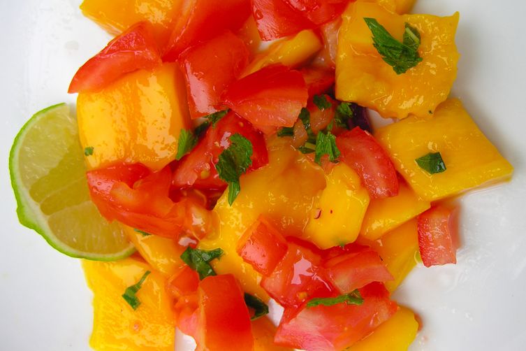 Simplified Mango and Tomato Salad