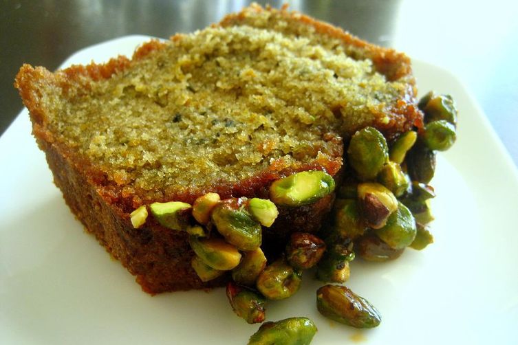 Blood Orange Olive Oil Cake with Candied Pistachios
