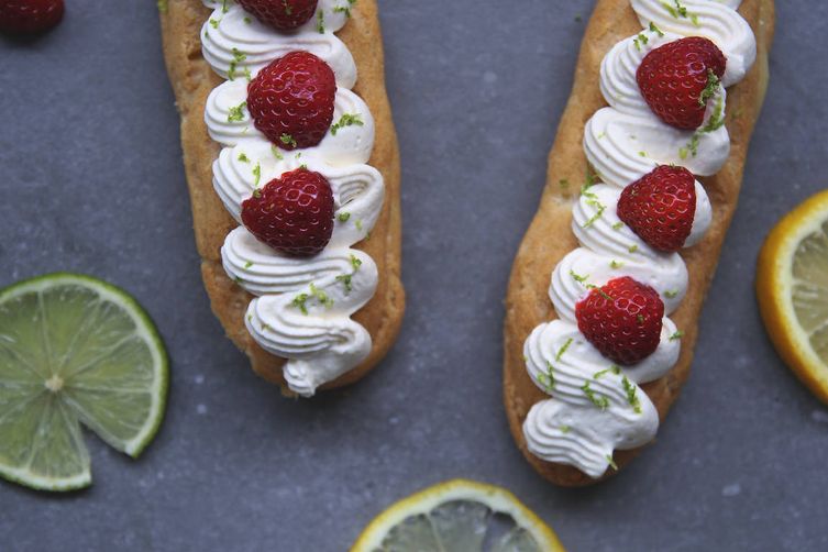 Gluten-free lemon earl grey eclairs