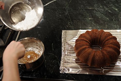 Applesauce Cake with Caramel Glaze