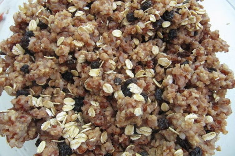 Bhutanese Red Rice, Millet, and Oat Breakfast Pudding