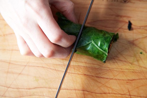 Collard Roll Ups with Coconut Curry Kale