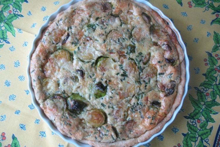 Parisian Breakfast: Quiche with Brussels Sprouts, Shallots, and Dill