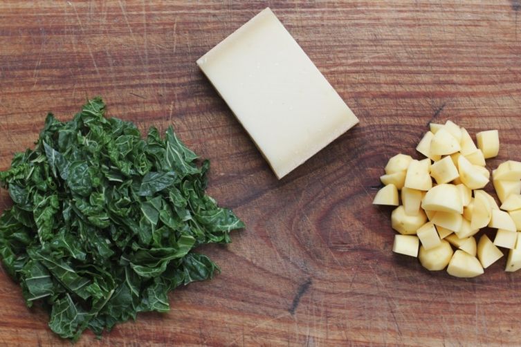 Buckwheat Pasta with Potatoes and Swiss Chard