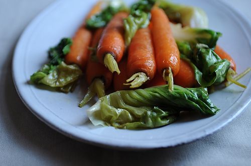 Glazed Carrots with Braised Bibb Lettuce