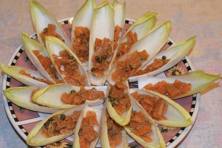 Endive with Salmon and Capers