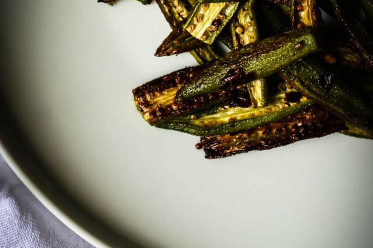 Spicy Oven-Roasted Okra