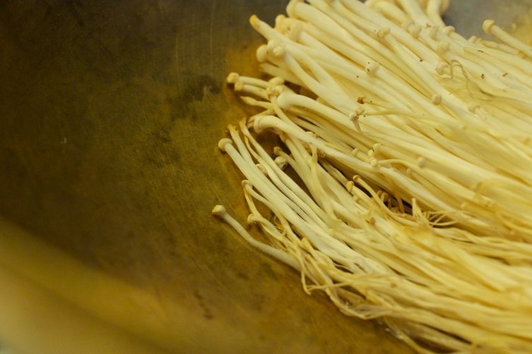 Sautéed Enoki Mushrooms