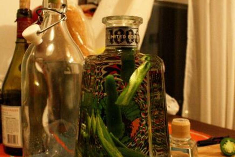Jalapeno-infused tequila.