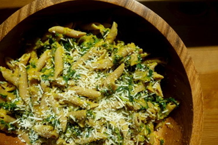 Roasted Butternut Squash and Spinach Penne Pasta
